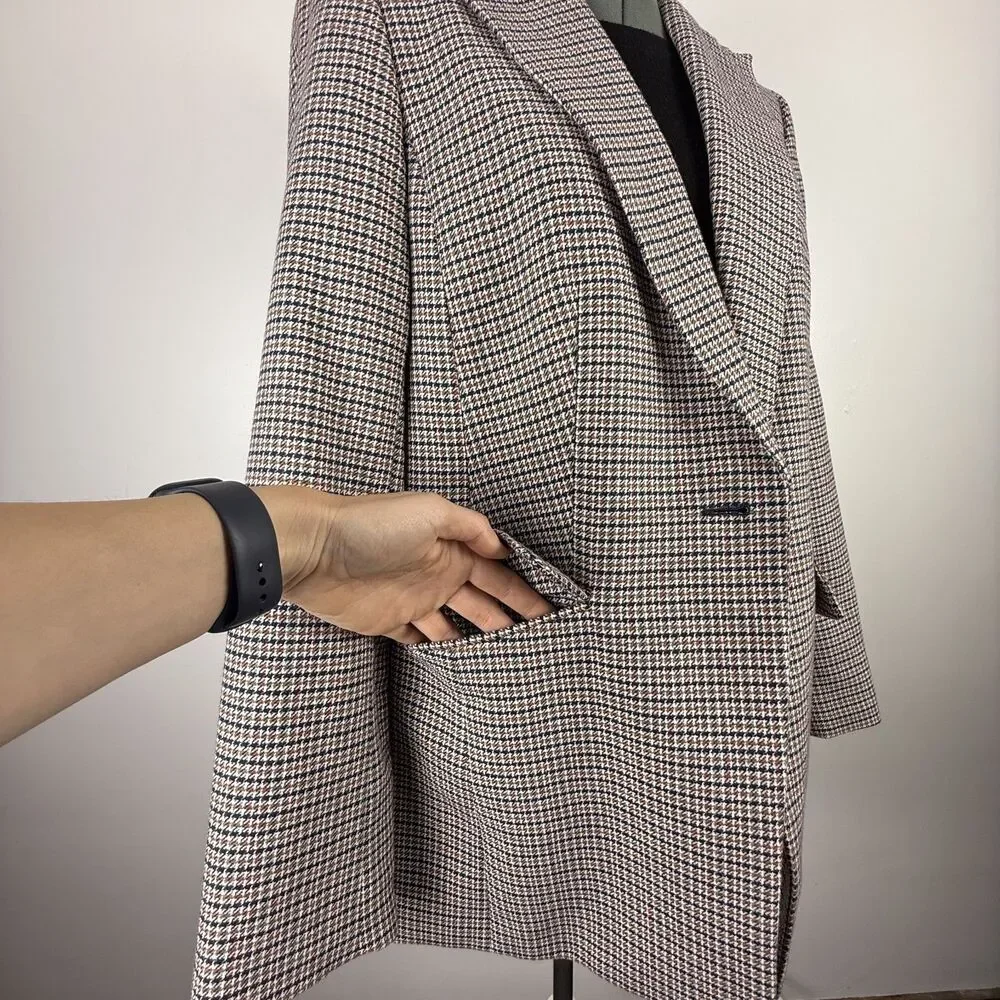 Talbots Oversized Boyfriend Blazer – Academia Preppy Style, Cotton Wool Jacket - Picture 11 of 15